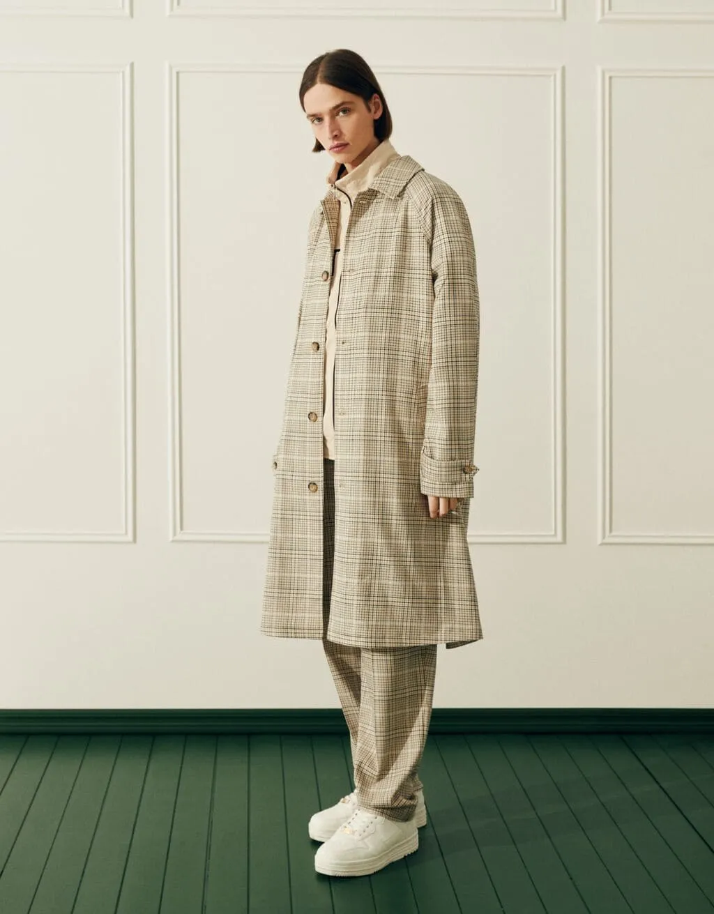 Karierter Trenchcoat